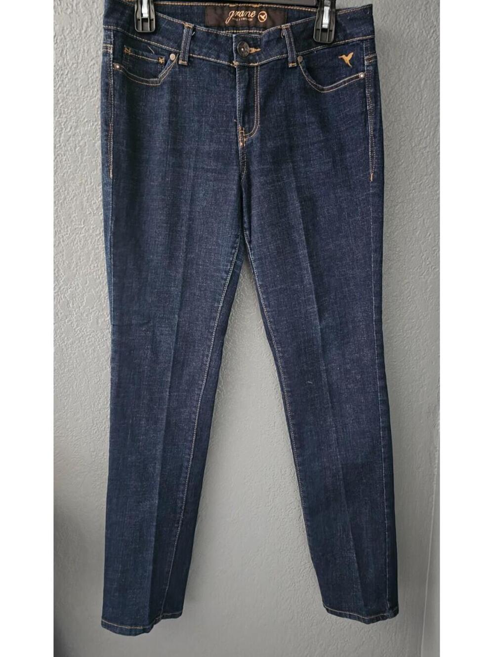 Women's Grane Denim Jeans Pants Straight Leg Blue Size 13 Jr 5 Pocket Zip Fly